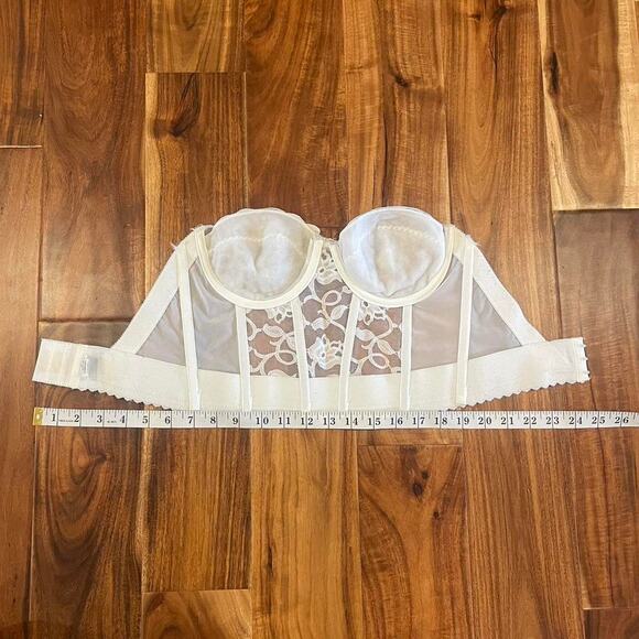 Vintage 90s White Lace Corset Top 34C - Picture 5 of 7